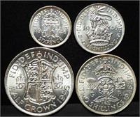 1946 Great Britain Silver Coin Type Set Gem BU