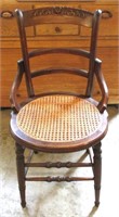 Antique Ornate Cane Seat Chair