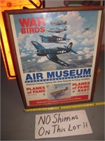 War Birds - Air Museum Framed Vintage Poster