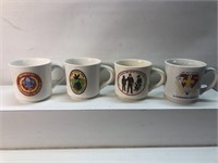 Vintage lot of 4 advertising Boy Scout mugs