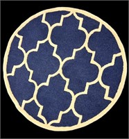 Navy & Cream Circle Area Rug