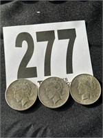 (3) Silver Liberty Peace Dollars(CASH ONLY)