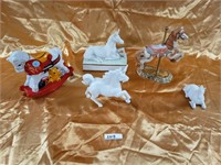 Assorted horse/unicorn figurines (5)