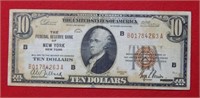 1929 $10 National Currency - NY NY