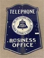 Vintage Porcelain Telephone Sign