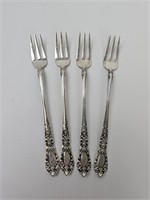 (4) Alvin sterling 5 1/2" cocktail/seafood forks