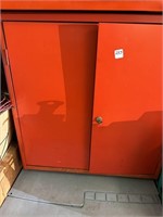 RED PARTS CABINET W/USED PARTS