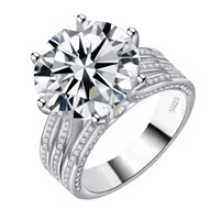 925S 5.0ct Moissanite Diamond Tri-Band Ring