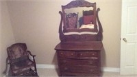 Antique Oak Dresser With Mirror