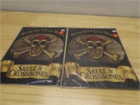 (2)Skull & Crossbones pub metal signs.