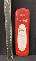 Coca Cola Metal Advertising Thermometer
