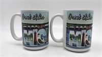 2 New Michigan Great Lakes, Fun Coffee Mugs