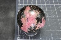 Rhodonite sphere, 2 3/8 inch
