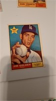 1961 Topps Baseball Jim Golden Los Angeles Dodgers