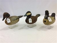 Lot of 3 Decoys Made From Fish Net