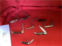 9 Pocket Knives.  Remington, Ranger, keen kutter,