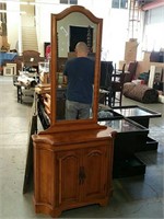 Console cabinet with mirror
