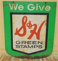 S & H Green Stamps Double Sided Metal Sign.