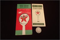 Lot of 2 1940 & 1958 Texaco Gasoline Travel Maps