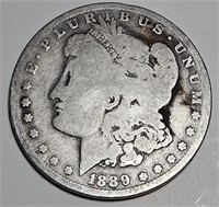1889 o Morgan Silver Dollar