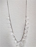 $2330 10K  13.05G White Topaz 56Ct Necklace