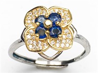 Natural Sapphire Ring 925 Silver