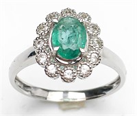 Natural Emerald Ring 925 Silver