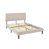Akeacubo Queen Size Bed Frame With Button Tufted