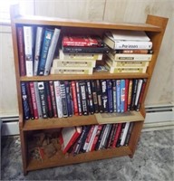 (3) Tier wood bookshelf with various books