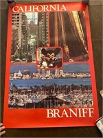 Braniff Airways CALIFORNIA 180's Travel Poster