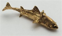 Sterling Silver Gold Tone Fish Pendant