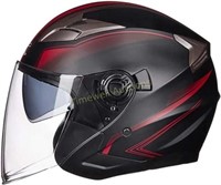 Motorcycle Helmet  Adult 3/4 Open  Large RED Small