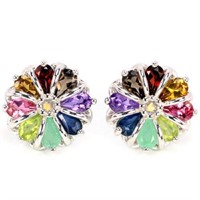 SAPPHIRE EMERALD GARNET AMETHYST TOURMALINE Earrin