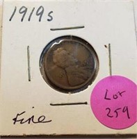1919S Wheat Cent F