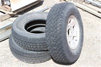 Set of (3) LT235/75R15 Tires & (1) Wheel