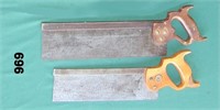 Two back saws including 12-inch Disston Keystone