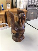 Wooden bird sculpture