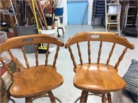 Pair of wooden barstools