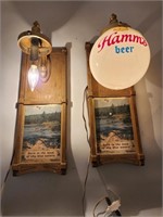 2 Vintage Hamm's wall sconce beer light - lights