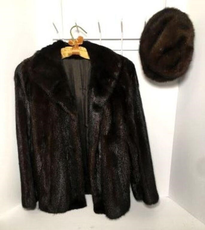 Dark Brown Fur Coat & Mr. D Fur Hat