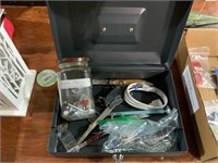 lot metal lock box with pocket knife,