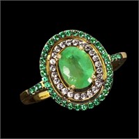 Natural Colombian Emerald Ring