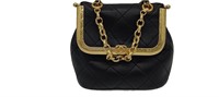 CC Black Quilted Leather Small Pouch Bag