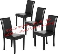 Black Leather Dining Chair Set