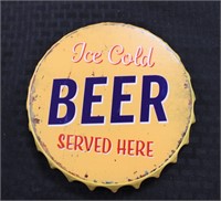 Round bottlecap beer sign