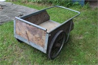 HAND OPERATED WOODEN LAWN WAGON