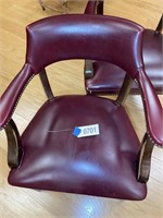 PAIR OF CONFERENCE STYLE CHAIRS BURGUNDY