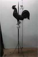 Vintage Copper Rooster Lightening Rod with Milk