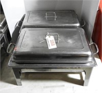 Lot #1059 - Two Chafing Dish/Stand Combo’s with