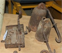 German door lock & 2 beam scale weights